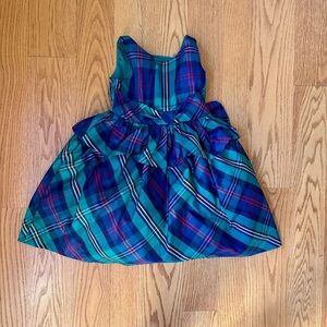 NWOT Sz 5 Janie and Jack Plaid Blue and Green Kids Dress